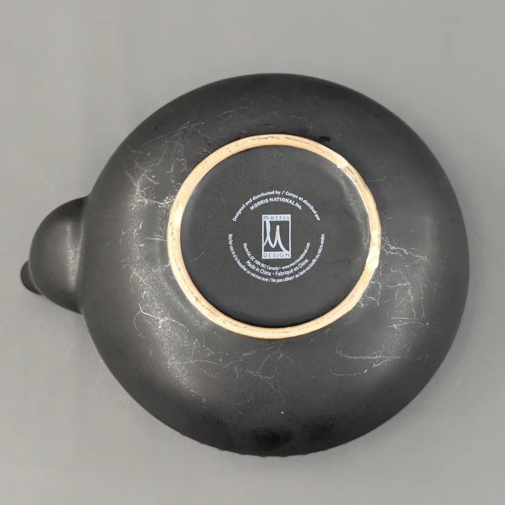Morris Design Black Ceramic Hobnail Teapot with Infuser and Metal Handle